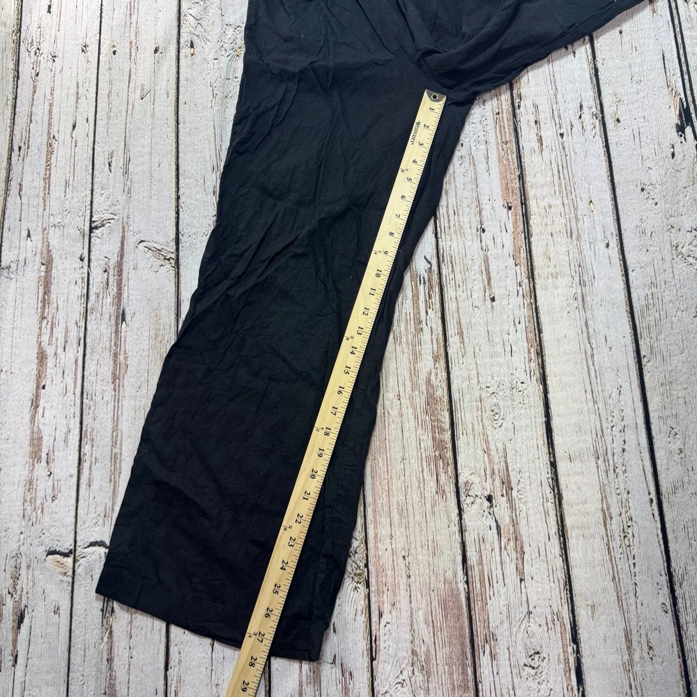 Aerie wide leg black linen blend pants small - Picture 2 of 6